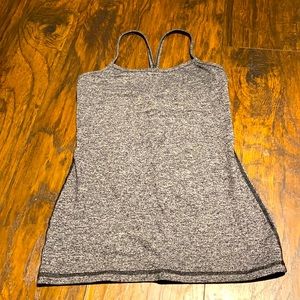 Lululemon Power Y Tank 6 Grey Black
